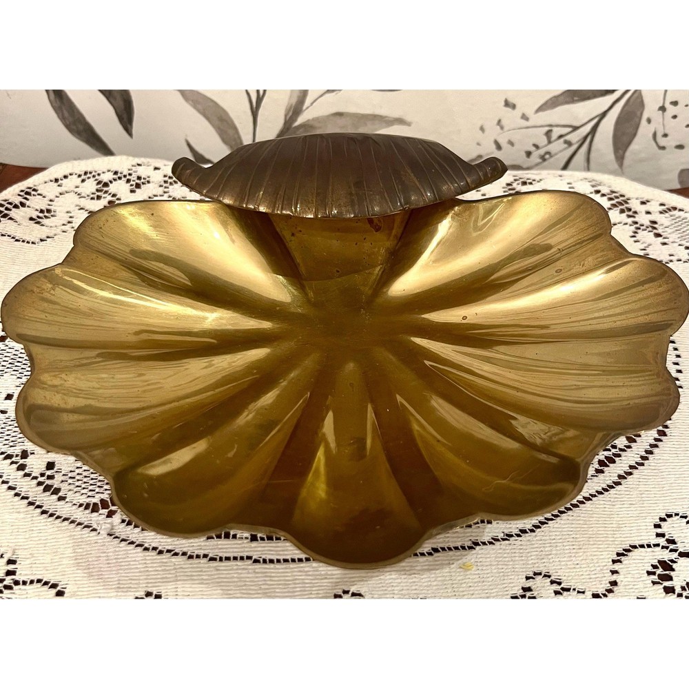 Brass shell tray-footed mid century vintage