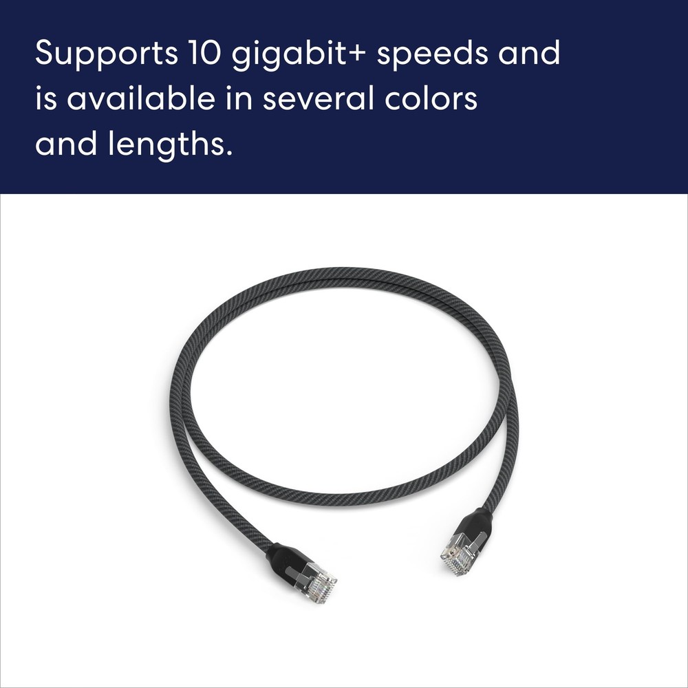 Amazon eero CAT6a Ethernet cable - Supports 10 1-pack, Titanium Black