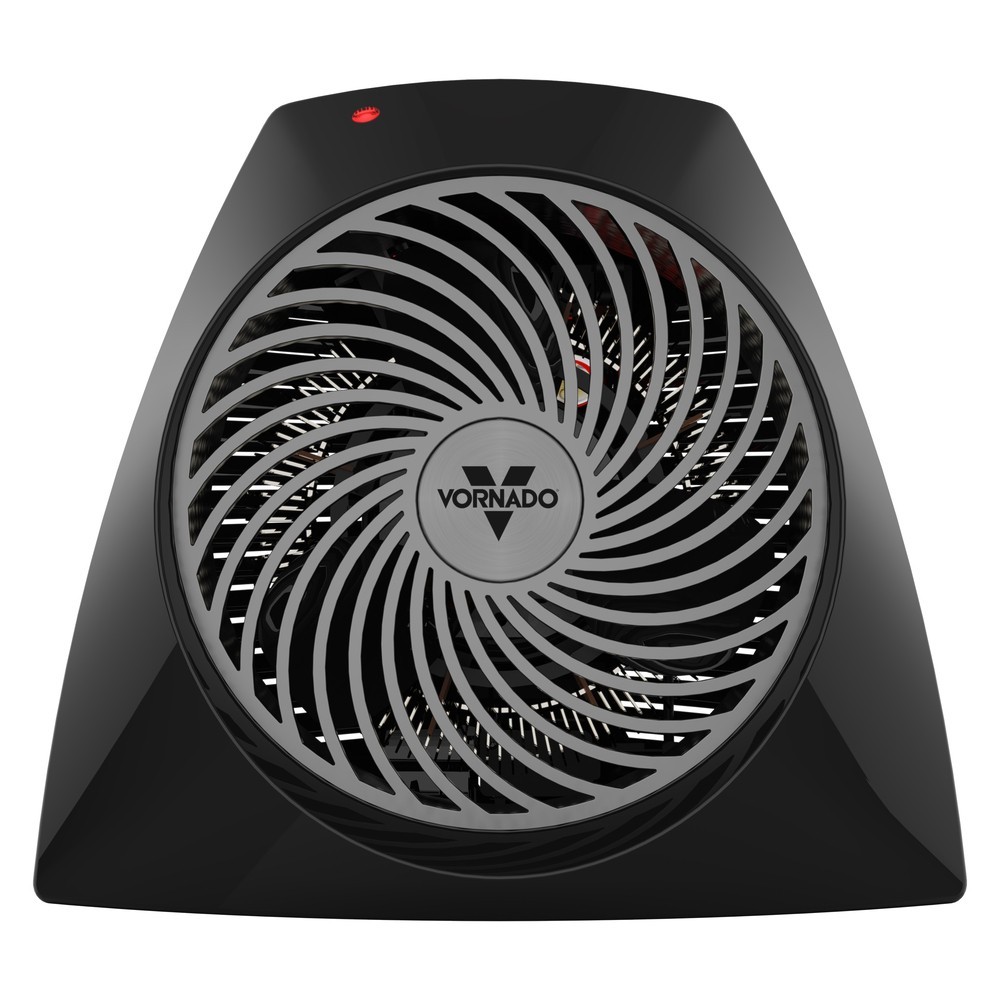 7" Black Personal Desktop Modern Compact Space Heater Vortex Heat Circulation