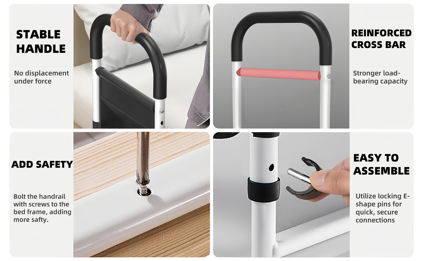 Bed Rails for Elderly Adults, Bed Side Assist Rail for Seniors with Motion Light