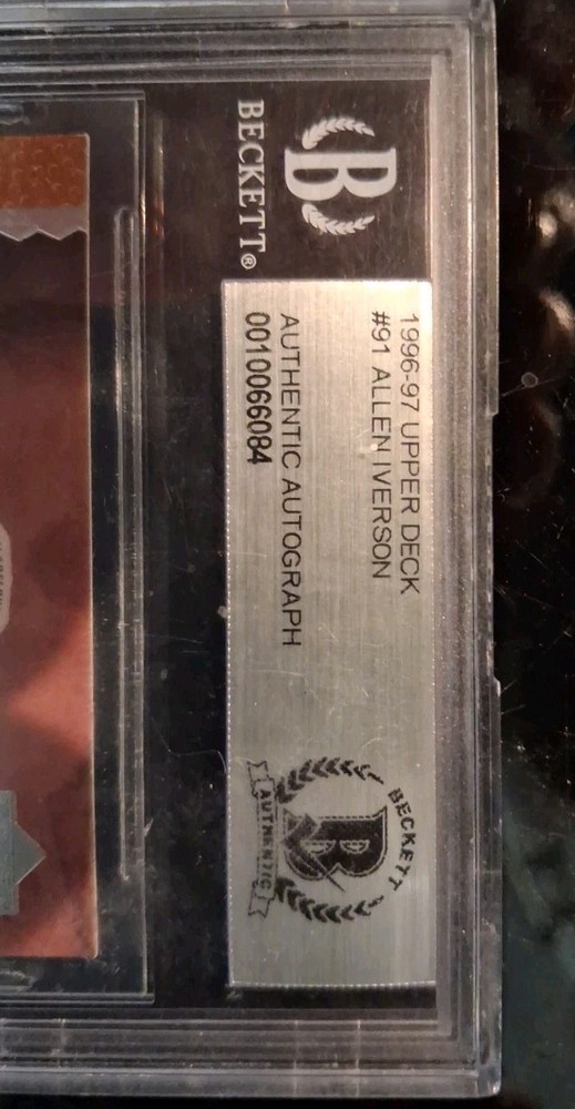 76ers Allen Iverson Authentic Signed 1996 Upper Deck #91