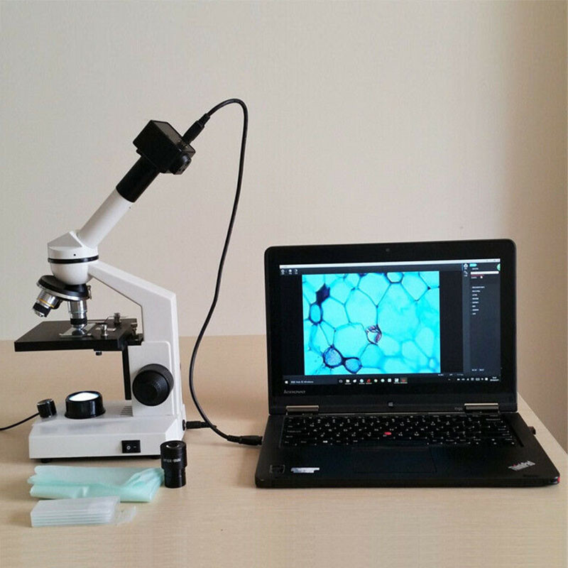 5MP CMOS USB Camera Microscope Digital Electronic Eyepiece with C Mount Adapter