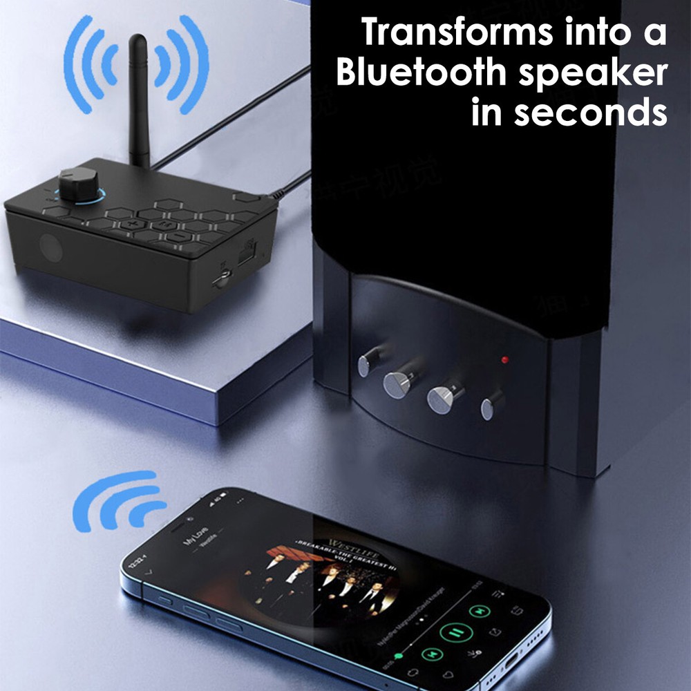 HiFi Bluetooth 5.4 Adapter with Remote, 15m Range, USB/TF Card Support, DAC New