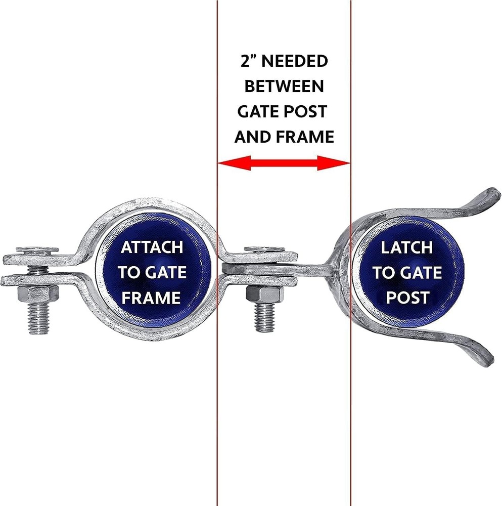 1-5/8" x 2-3/8" Galvanized Chain Link Fork Latch with Padlock Hole for Security