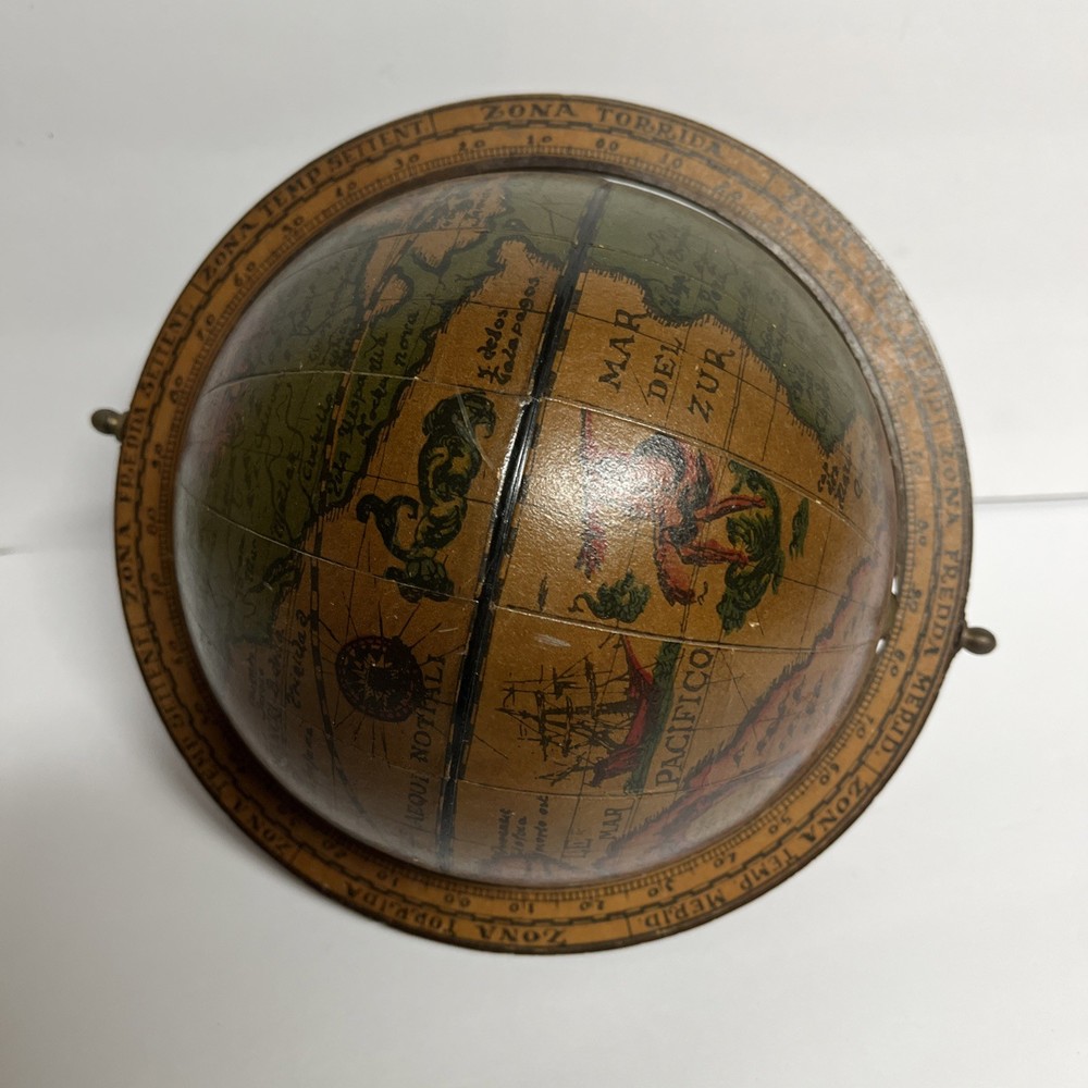 Vintage Wooden Globe Table Top