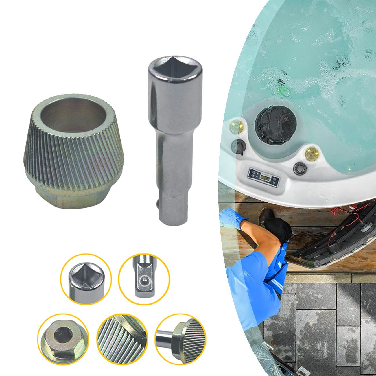 1.5'' Tub Drain Extractor with 1/2'' Socket Bathtub Remover Colourful Galvanized