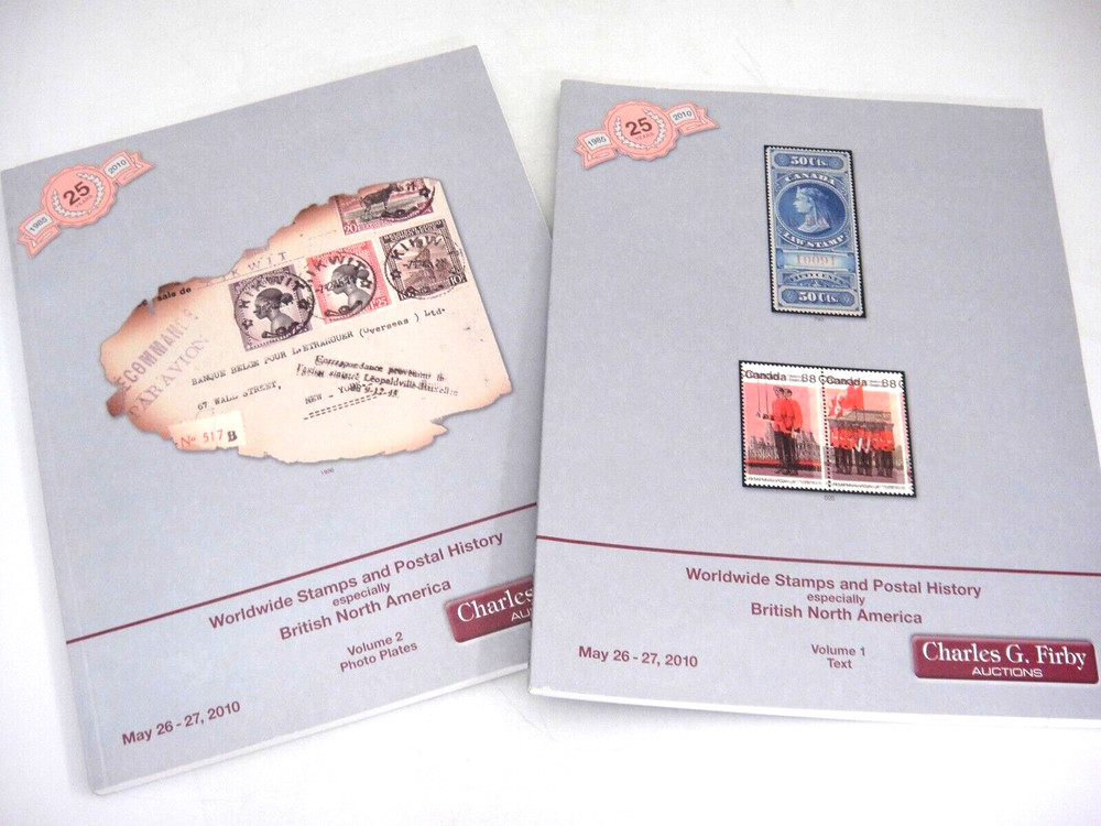 Firby Stamp Auction Catalog 2010 2 Volumes Canada Airmail Revenues Short Paid