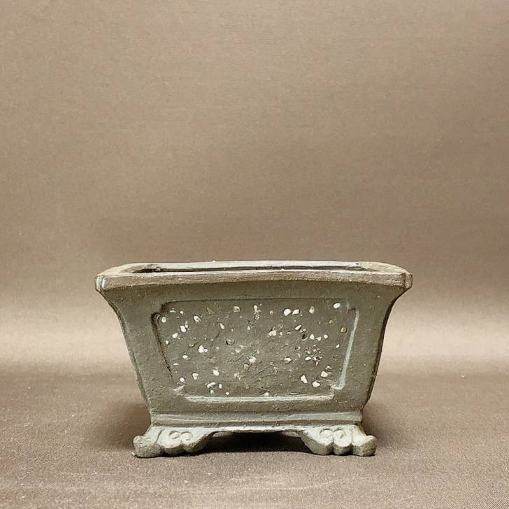 Hozan Yimaen Bonsai Pot - 10.2cm Rectangular Cloud Feet