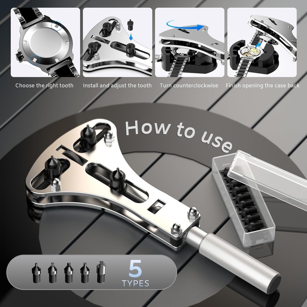 JOREST Watch Repair Tool Kit, Battery Replacement, Strap Adjustment,...