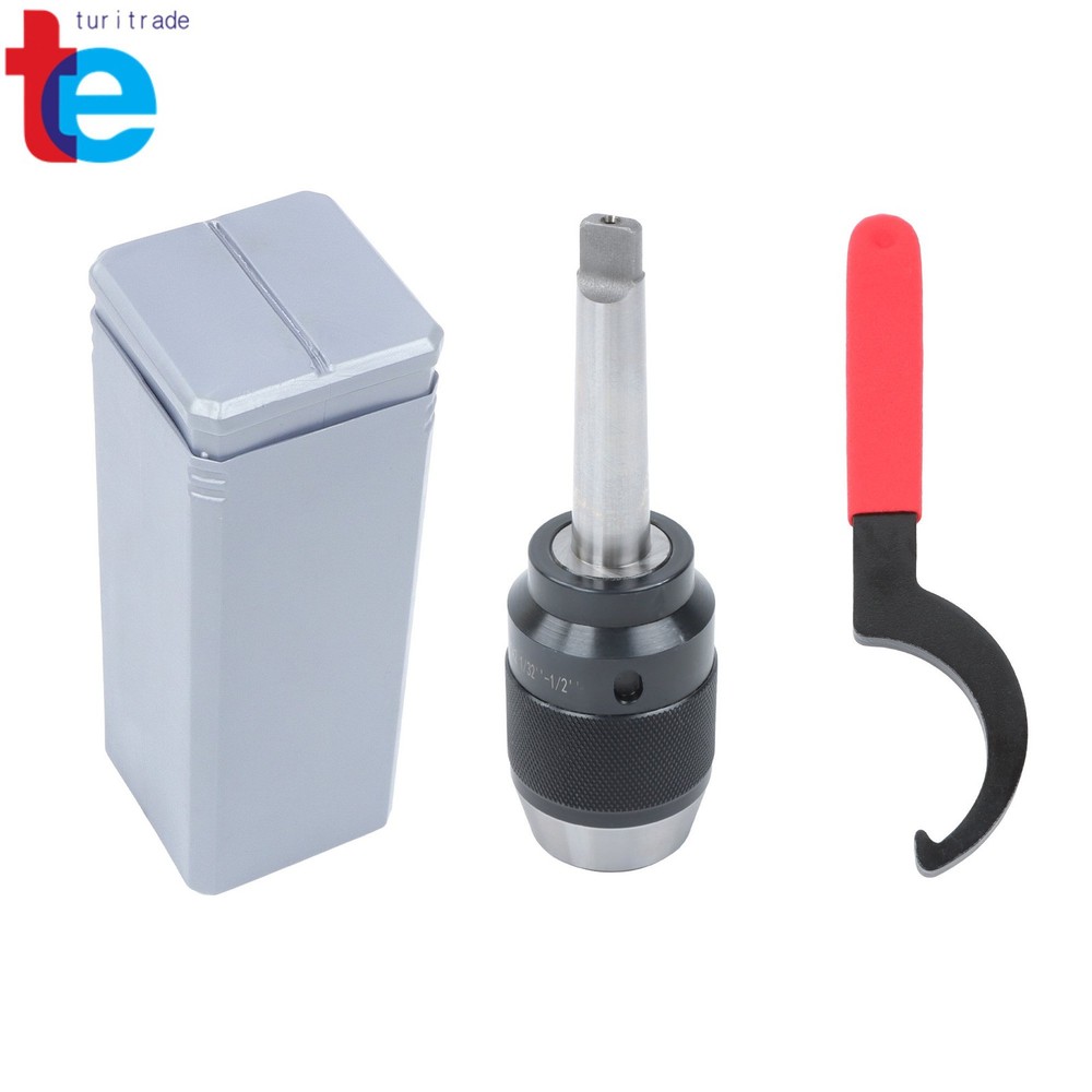 MT2 Morse Taper Keyless Drill Chuck 1/32 to 1/2" with Solid Shank