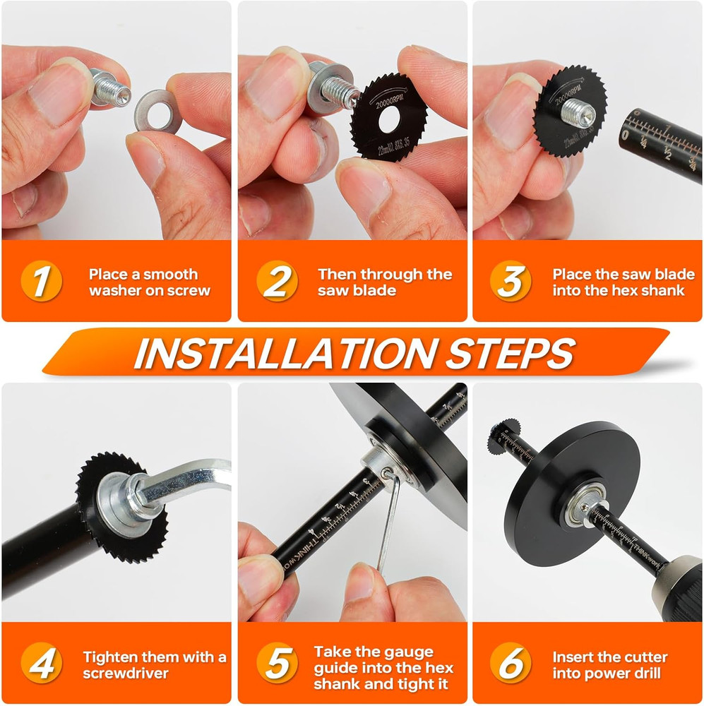 inside Pipe Cutter for PVC Pipe, Cutter Tool Set with Scale - Adjustable Depth G
