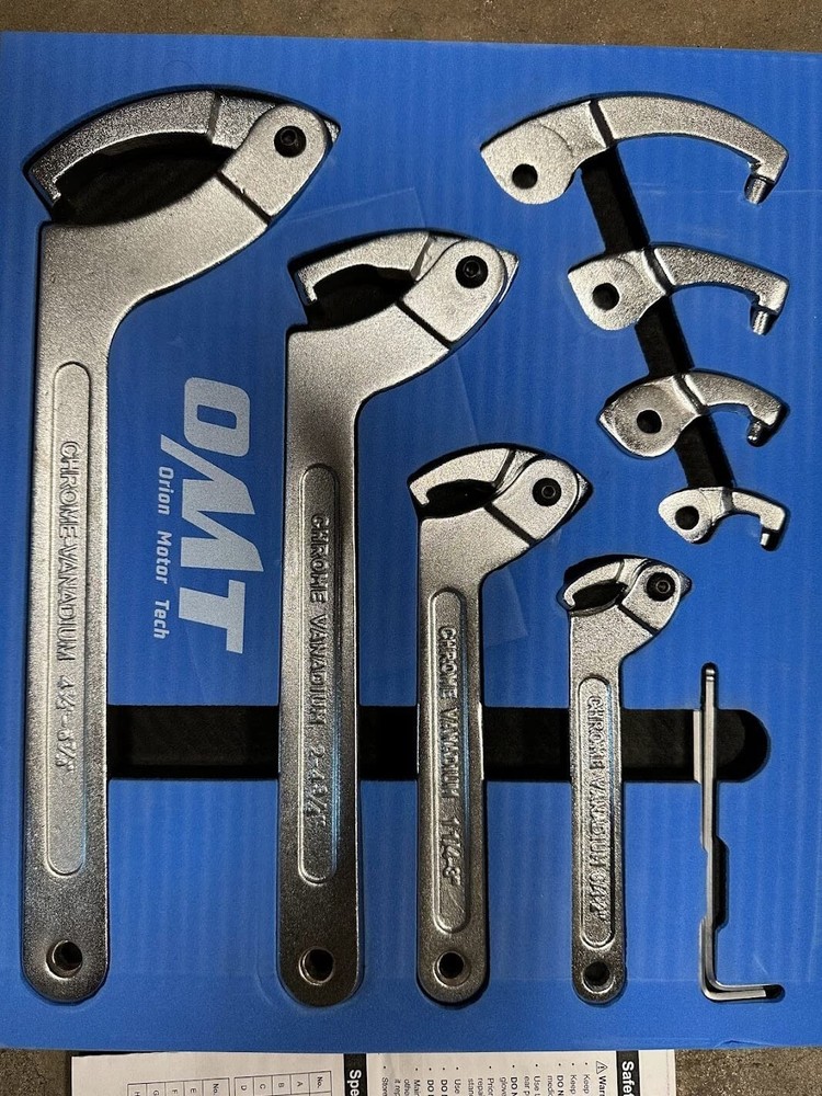 Adjustable Hook Pin Spanner Wrench Tools Set Locking Nut Coilover Hook Wrenches