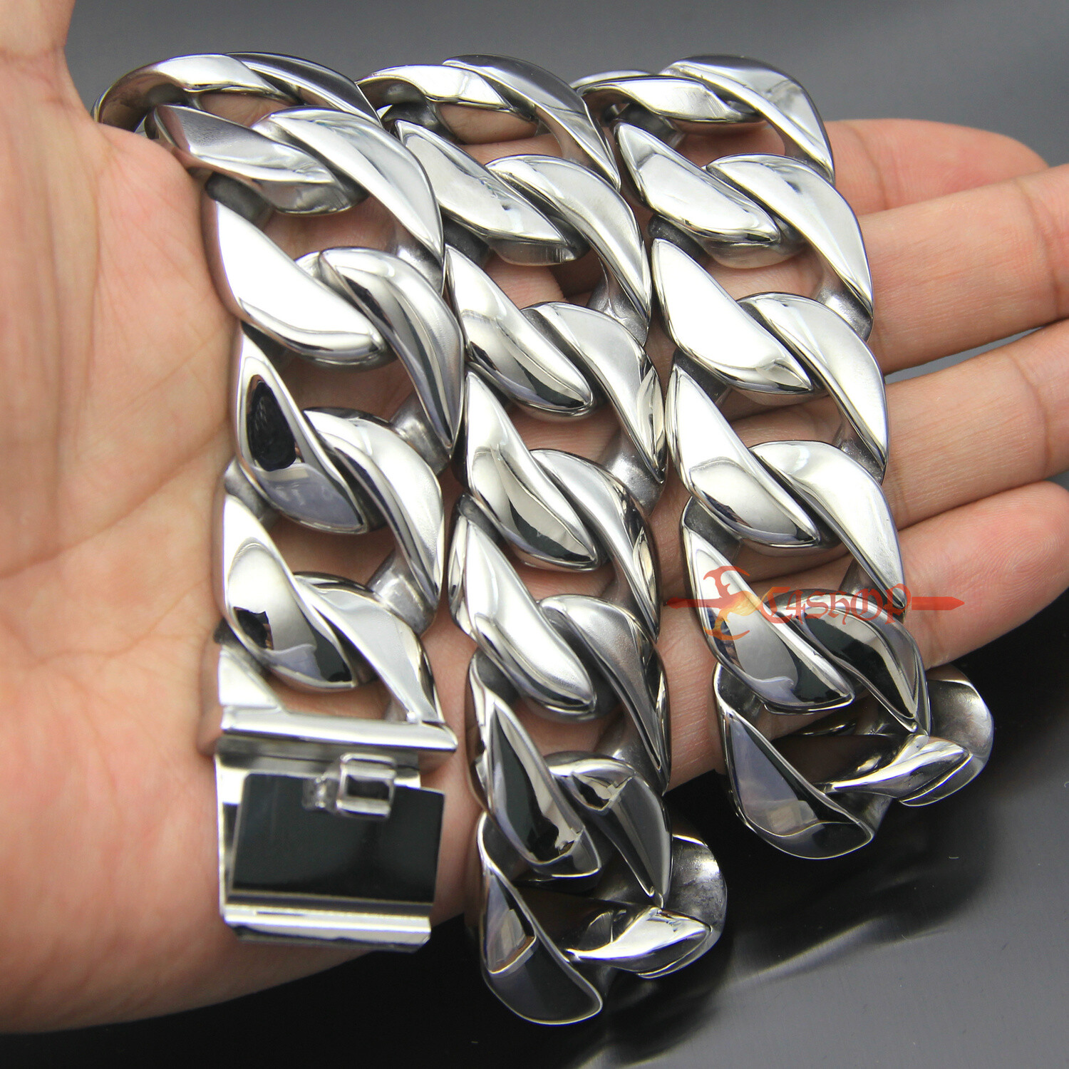 Men's Thick Heavy Chain Stainless Steel Cuban Link Necklace Bracelet 20/24/31mm