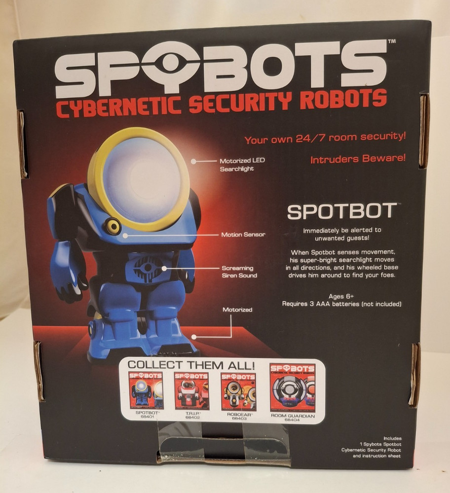 A CYBERNETIC SECURITY ROBOT:SPOTBOT ; Motorized, Screaming Siren