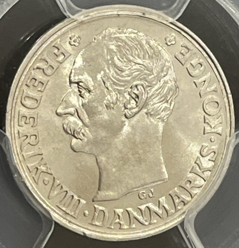 DENMARK 1912 10 ORE PCGS MS66 BLAST WHITE GEM!