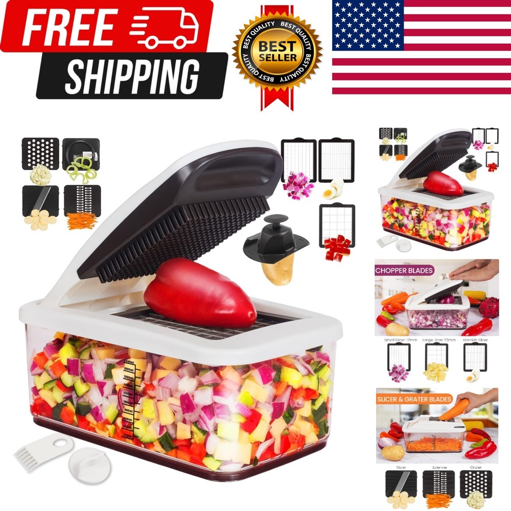 Vegetable Chopper, Extra Large Chopper Vegetable Cutter, Multifunctional 10-i...