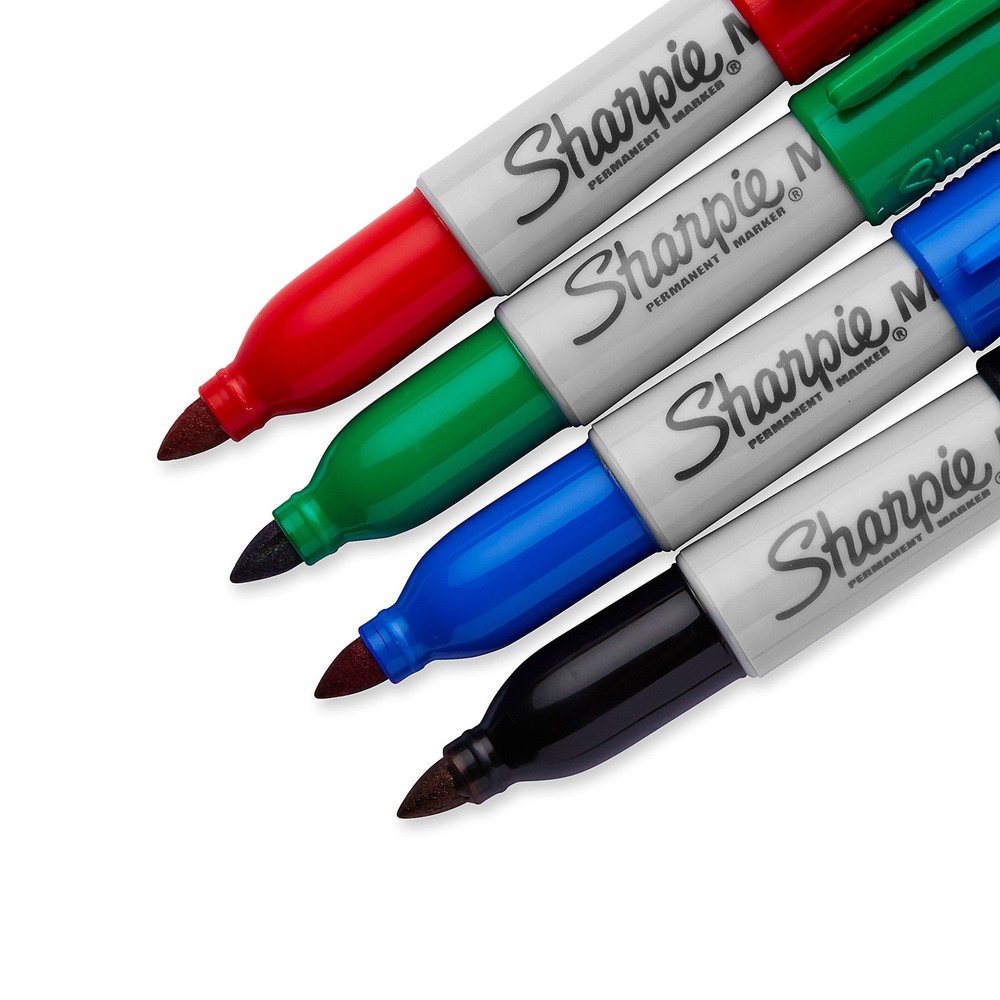 Mini Permanent Markers, Fine Point, Assorted Colors, 4 Count