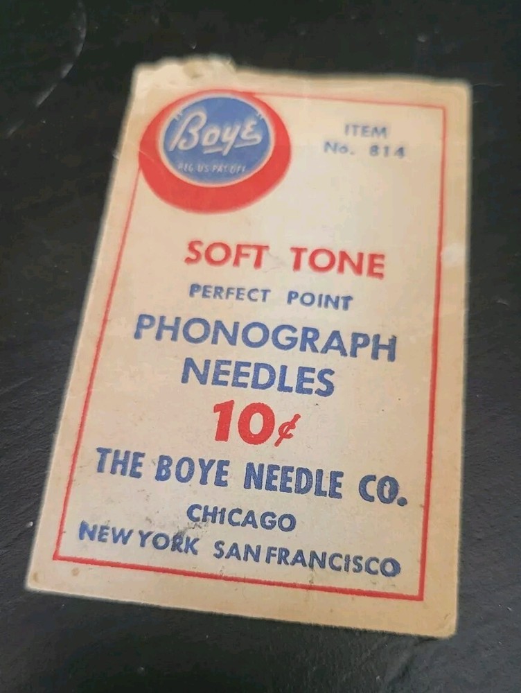 Boye Gramophone phonograph needle packet - empty