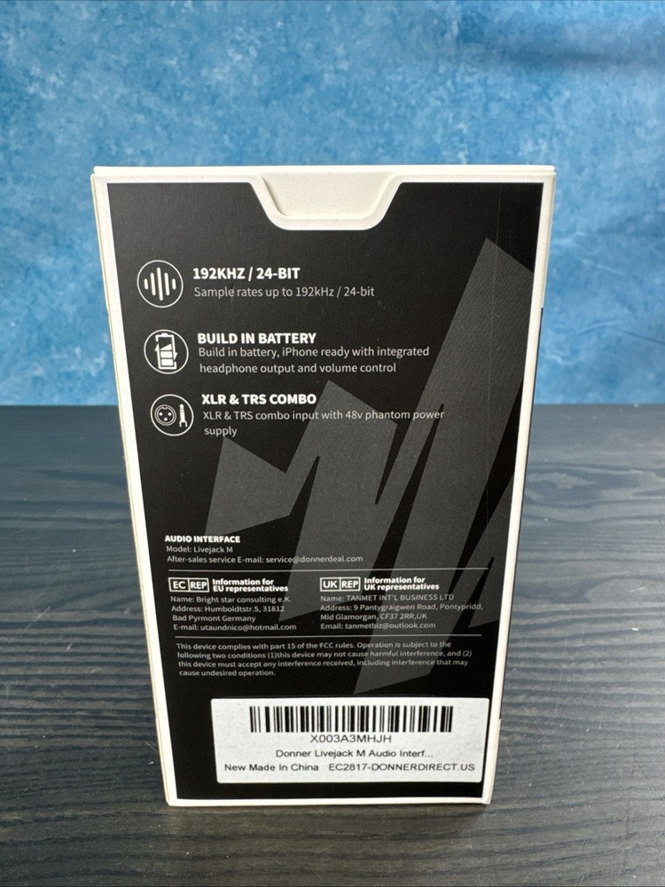 Donner Livejack M Grey USB C Charging Audio Interface New