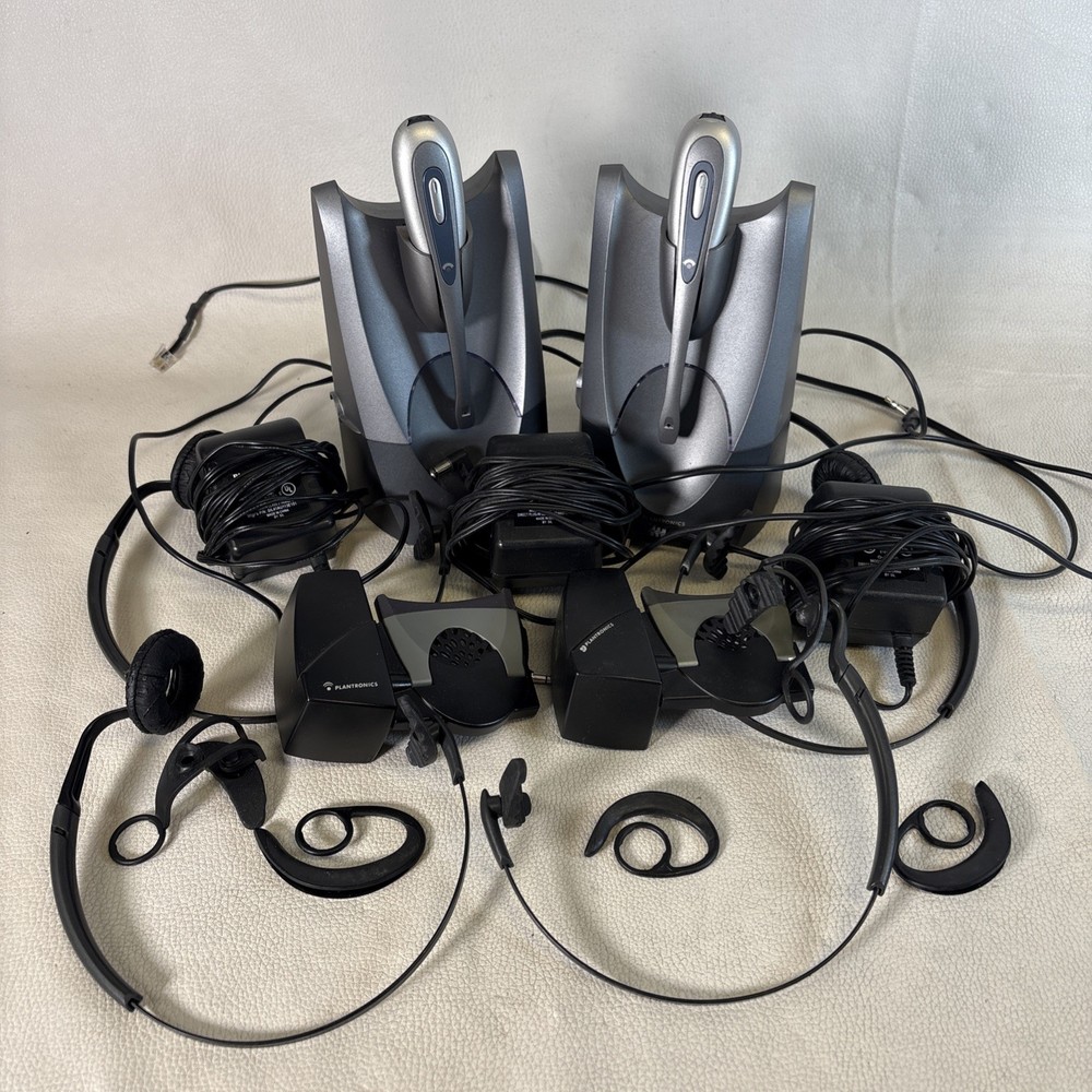Plantronics Bundle - CS50 Wireless Office Headset System Lot Of 2 With Extra's