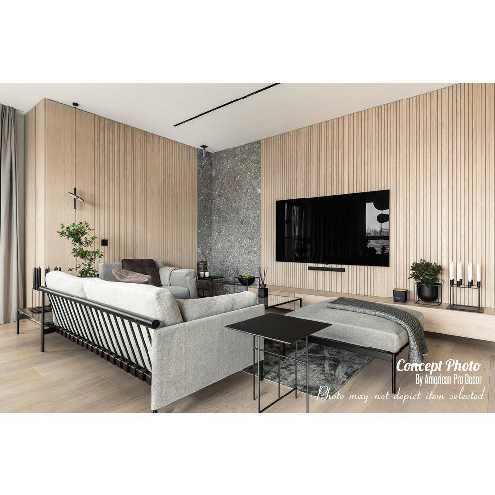 1 In. X 3-1/4 Ft. X 9 Ft. Wall Cladding Oak Interlocking Composite Decorative Wa