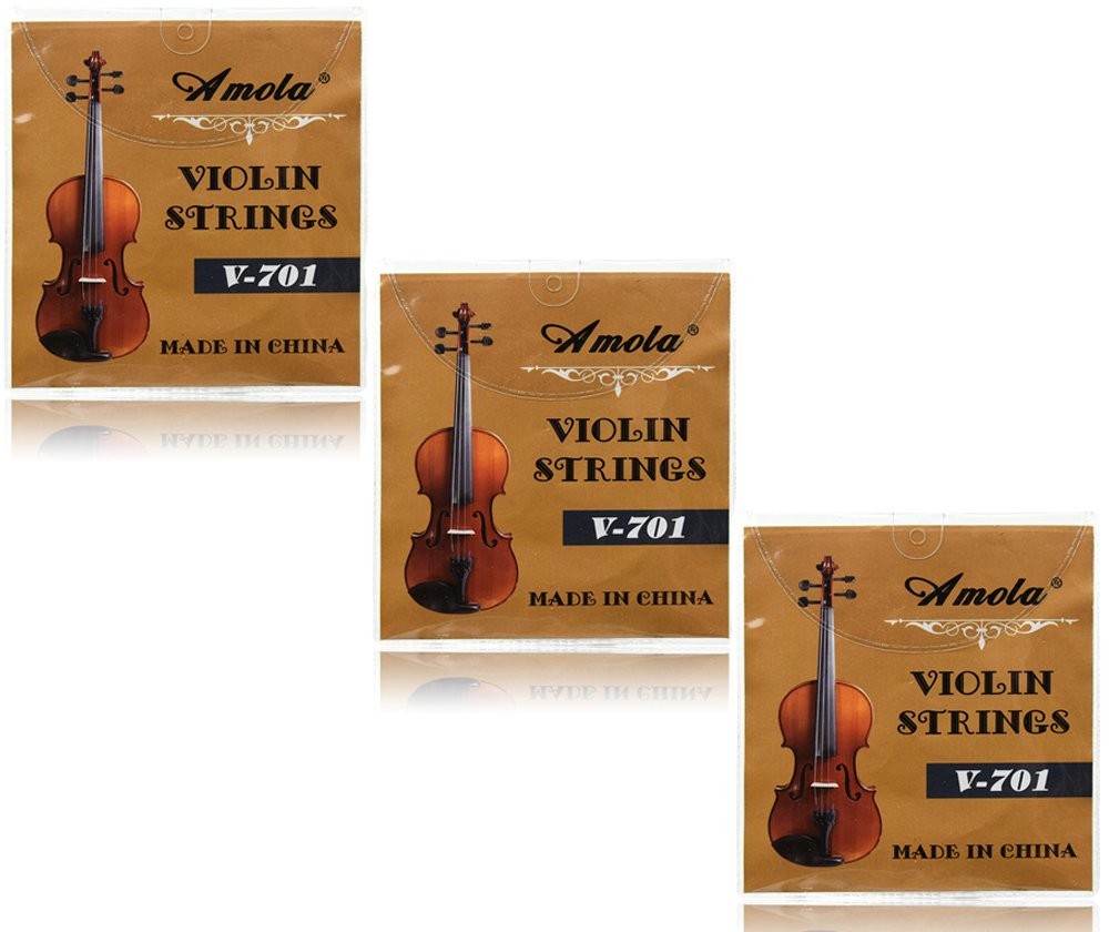 Violin Strings Set 4/4 Full Size Replacement E A D G Steel Core Durable Tone