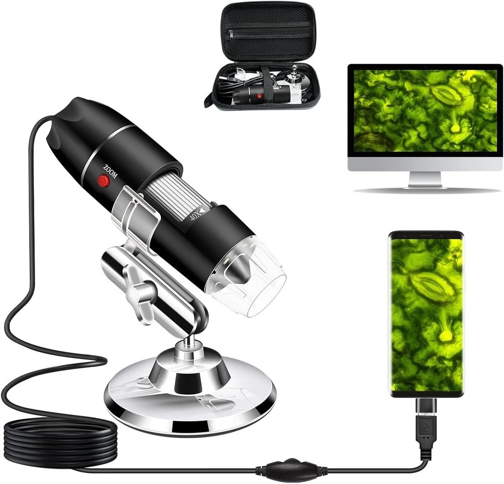 LED-Powered USB Microscope with Carrying Case – Explore the Microworld Anywhere
