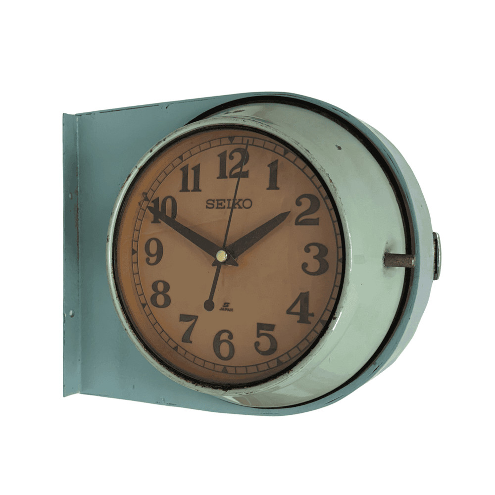 Nautical Wall Clock By Seiko, Double-Sided Two-Tone