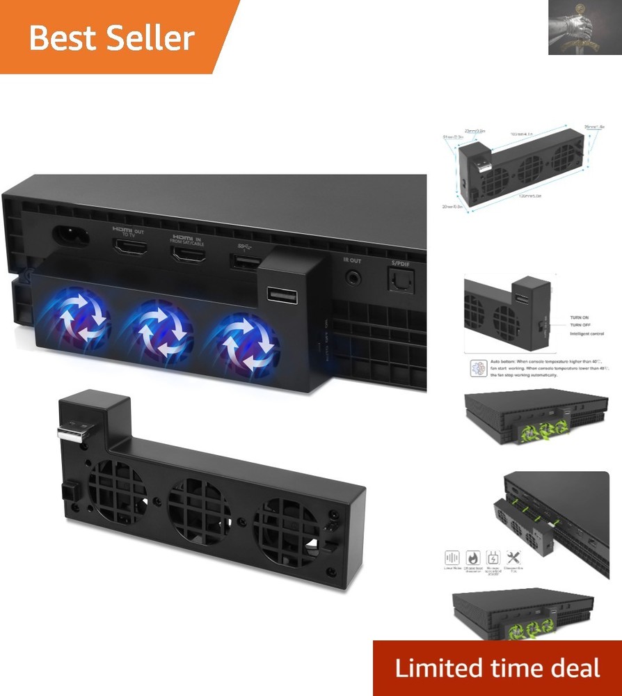 Efficient Xbox One X Cooling System with 3 Fans & USB Port - Essential Accessory
