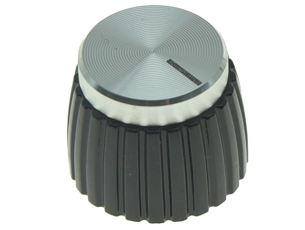KAISH 20x Guitar AMP Amplifier Knobs Black/Silver Cap Push on Knobs for Marshall
