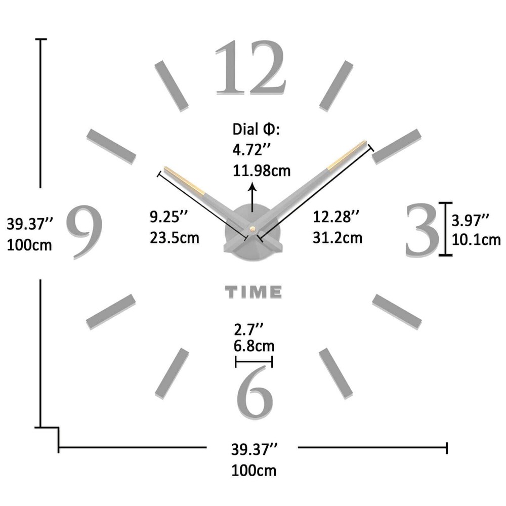 Large Wall Clock for Living Room Decor
