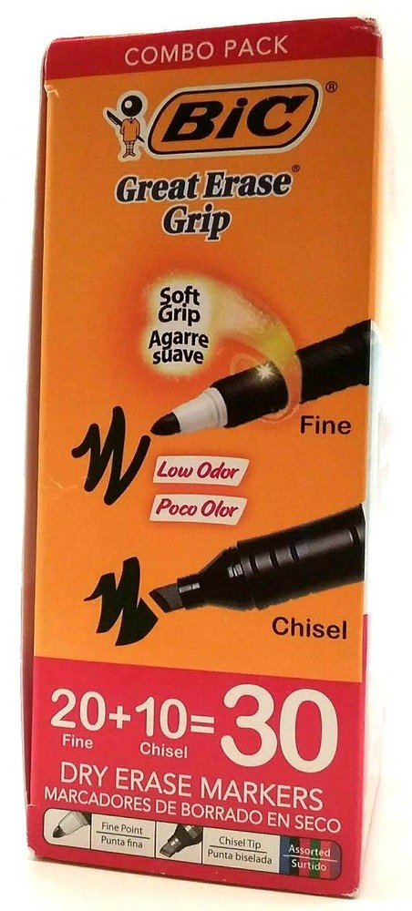 Dry Erase 30 Marker Combo Pack 20 Fine Point, 10 Chisel Tip