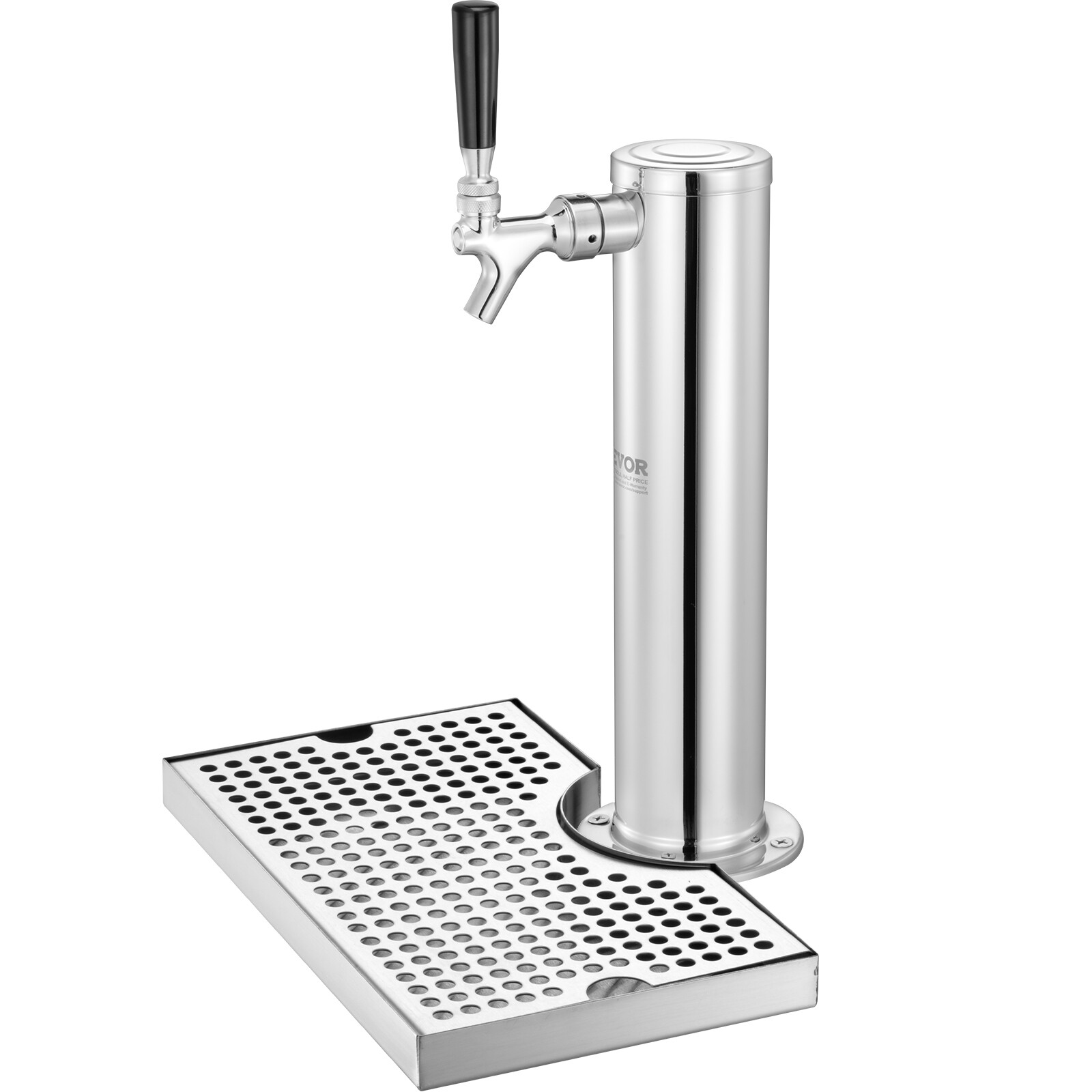 VEVOR Kegerator Tower Kit Single Tap Beer Conversion Kit with Beer Drip Tray