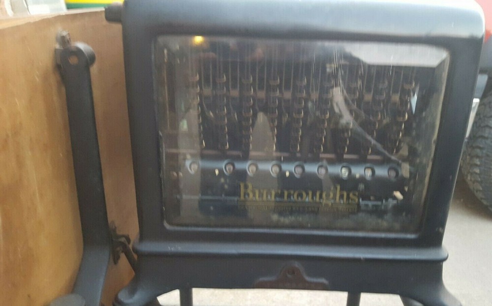 Vintage Burroughs Class 1 Model 1 1924 Adding Machine W/Stand