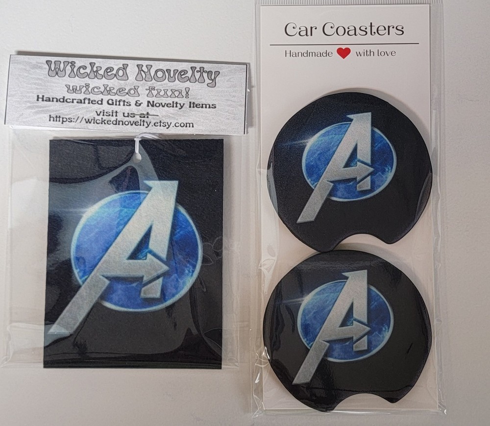 Avengers "A" logo Coasters & Charm Custom Made