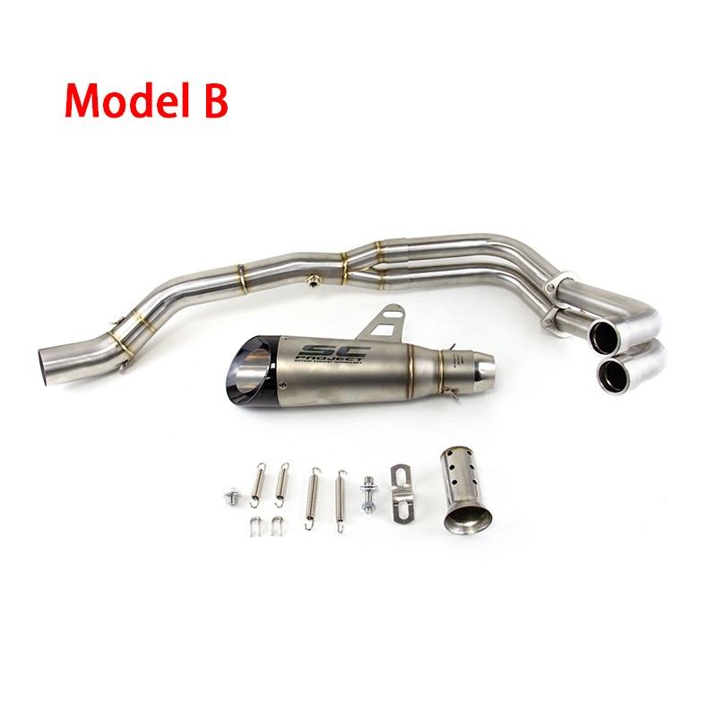 For Yamaha YZF R3 2015-2025 MT-03 Whole System Black Muffler Exhaust Header Pipe