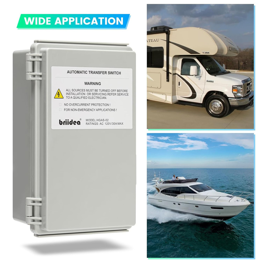 RV Transfer Switch, Automatic Transfer Switch 30 Amp Applied to RV, Speedboats,