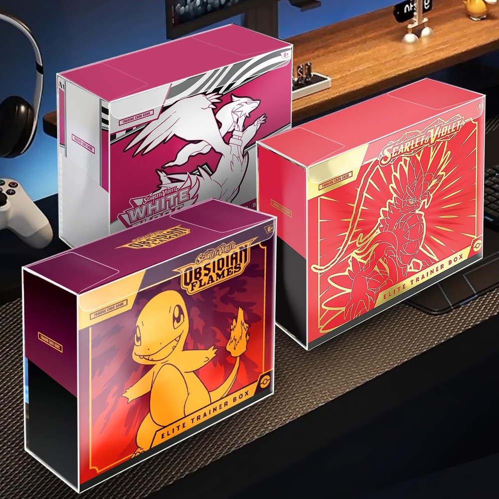 【5 Pcs】 PKMN ETB Protector Case, Elite Trainer Box Protector, ETB Box Plastic