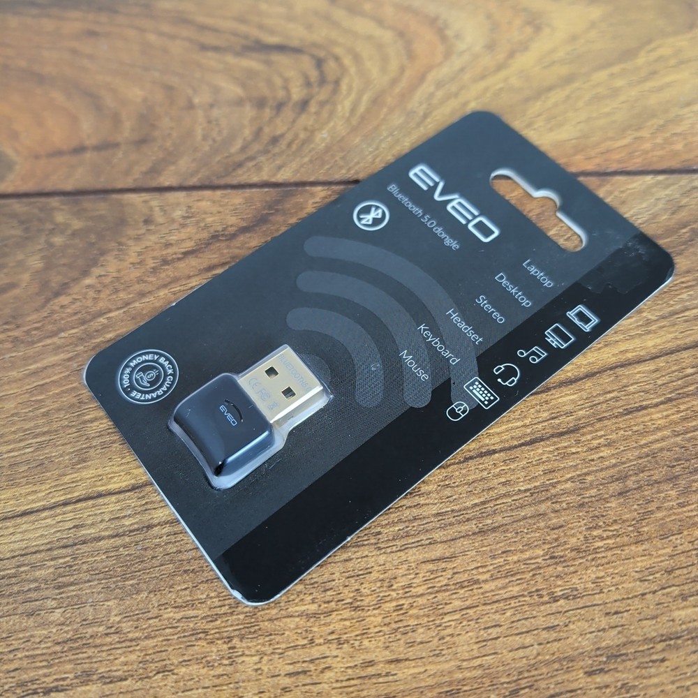 EVEO Bluetooth 5.0 Dongle Adapter Windows PC Stereo Headset Keyboard Mouse