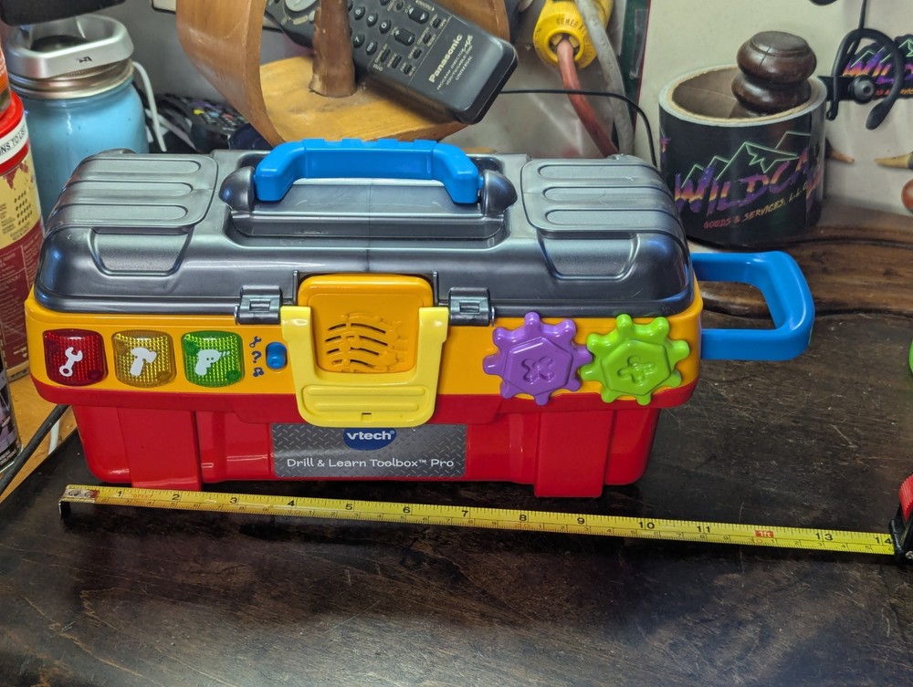 VTech Drill & Learn Toolbox Pro Toy BOX ONLY ~Educational Music Lights~ WORKS!