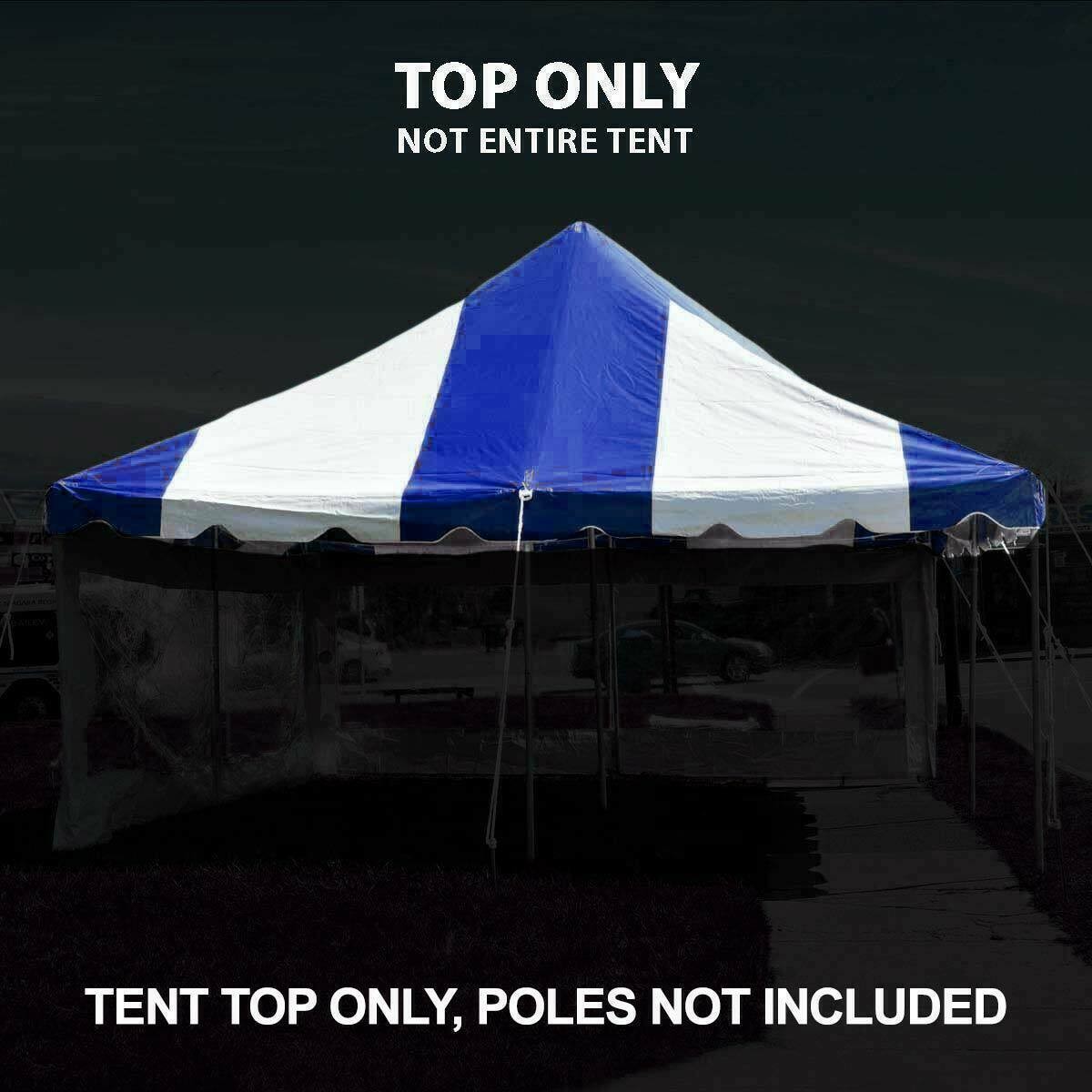 Replacement Pole Tent Canopy Top 20x20 Blue Cover for Party Gazebo