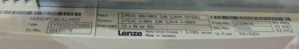 Lenze EVS9323 Servo Motor Controller