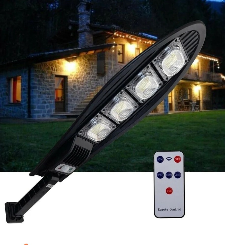 Solar Street Light with Motion Sensor - Black With Remote Control