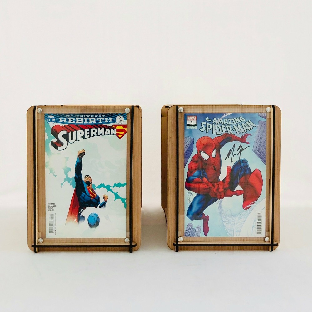 Two Pack Comic Book Storage Boxes & Acrylic Frames - One for a Gift-One for You