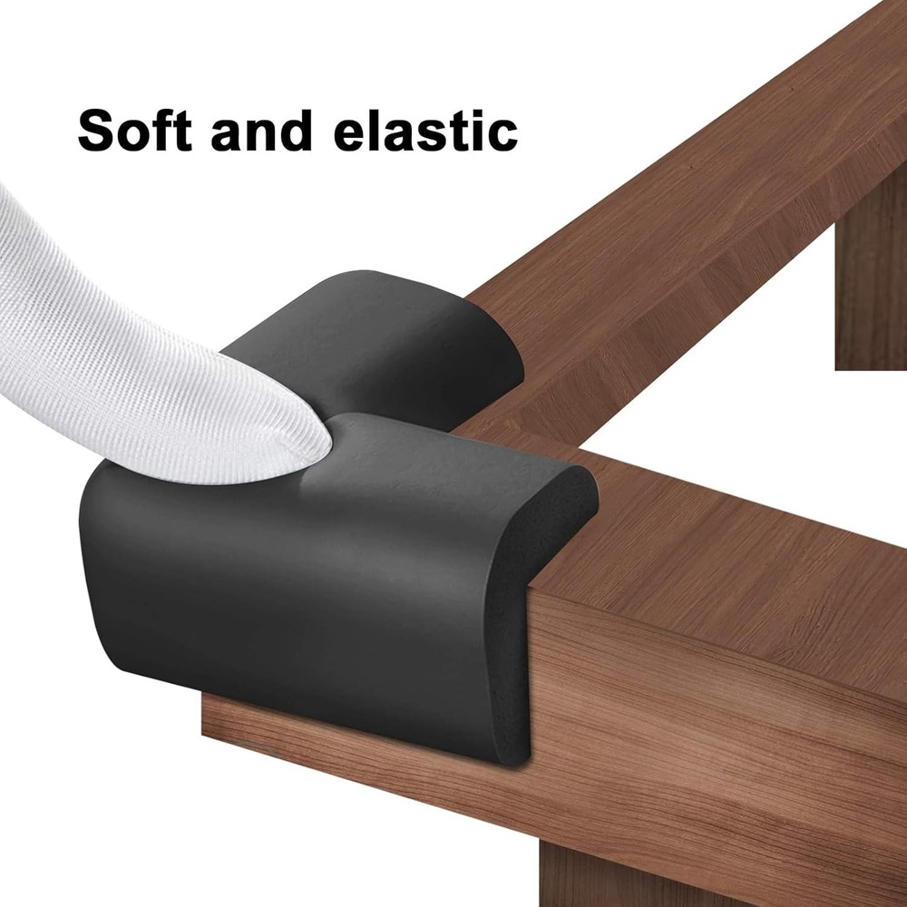 Bed Frame Corner Protector Black: 4 Pack Foam Rubber Guards Bumpers for Black