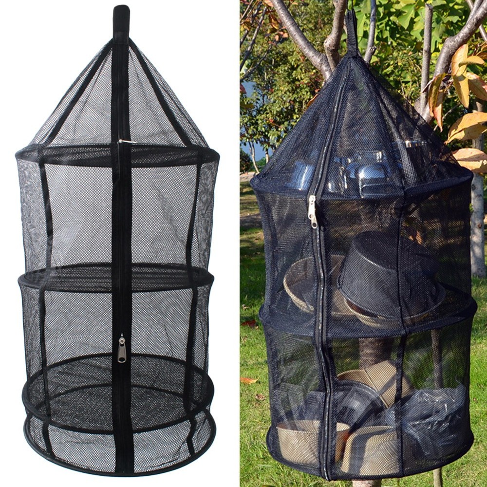 Drying Rack Zipper Herbs for Buds Beans Foldable Closed Net Hanging Mesh
