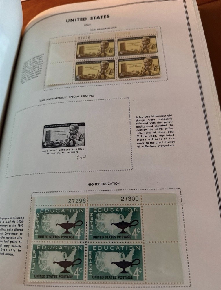 H.E. Harris United States Plate Block Album Volume 1 with Mounted Plate Blocks