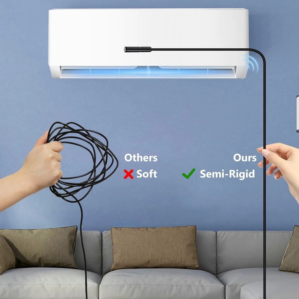 5M Endoscope Camera with Light, 1920P HD Borescope Camera for iOS,Android, New