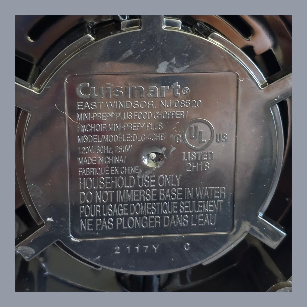 Cuisinart Mini Prep Plus DLC-4CHB Small Food Processor Motor TESTED & WORKING!
