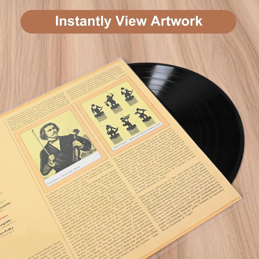 25ct Gatefold Vinyl Outer Sleeves - 12 Inch Record Standard, Transparency